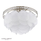 Laura Ashley Caverton 4 Light Semi-Flush Polished Nickel and White Glass