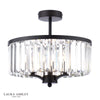 Laura Ashley Elkwood 3 Light Semi-Flush Crystal and Black