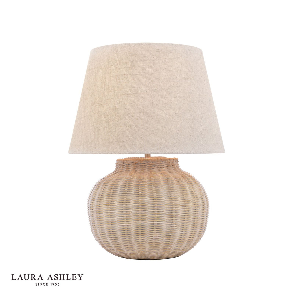 Laura Ashley Fernhill Large Table Lamp Matt Cream With Shade