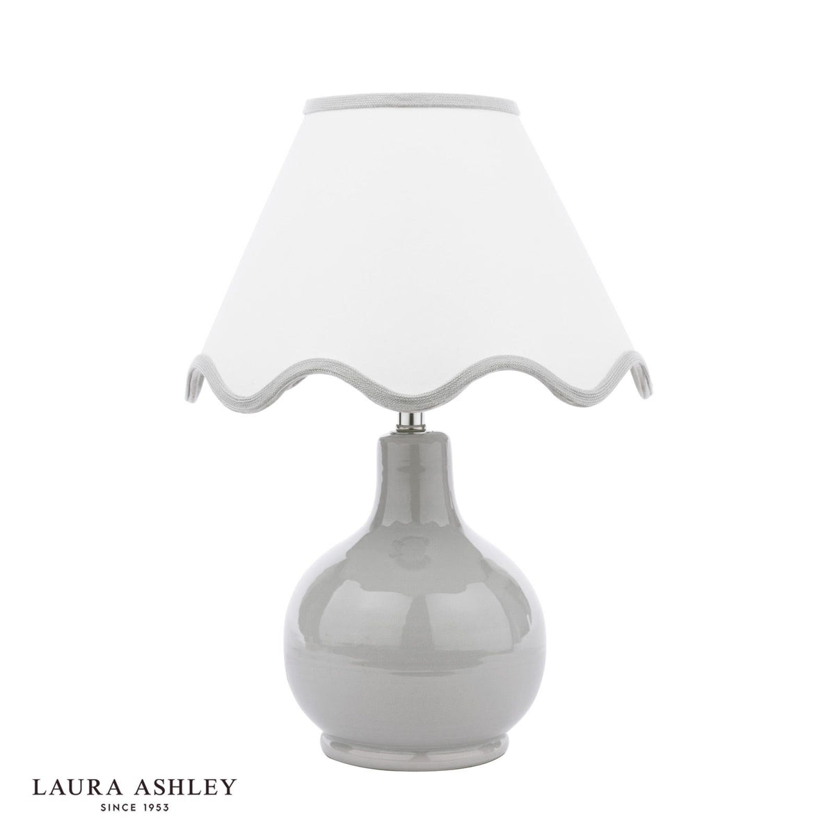 Laura Ashley Bramhope Table Lamp Grey Ceramic With Shade