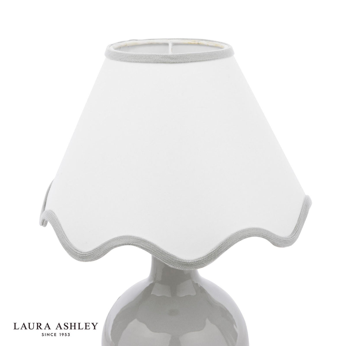 Laura Ashley Bramhope Table Lamp Grey Ceramic With Shade