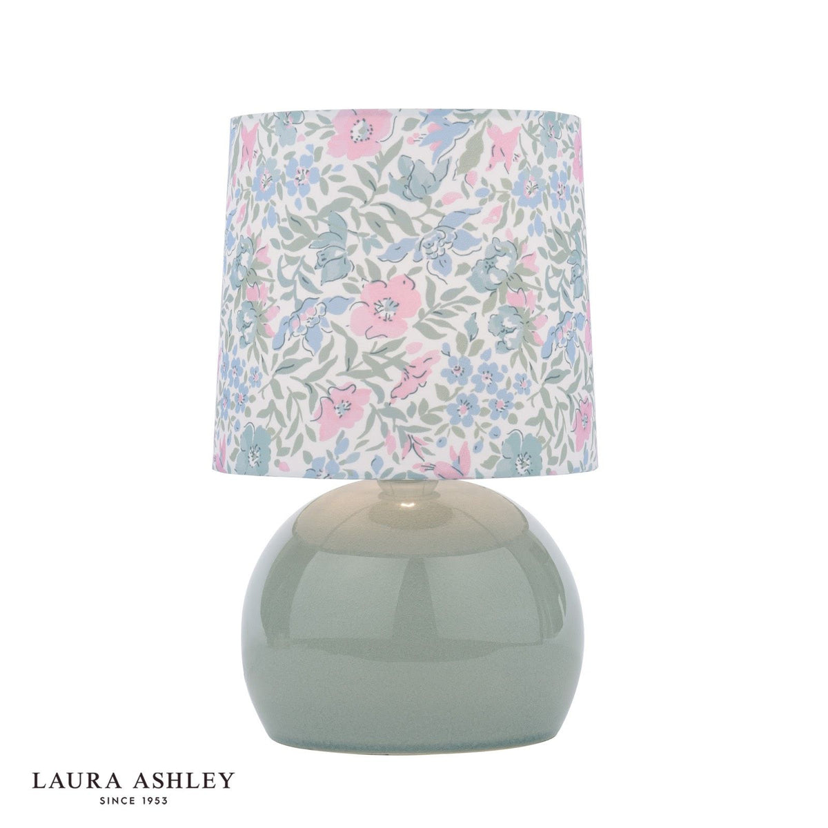 Laura Ashley Sherston Table Lamp Blue Ceramic With Shade
