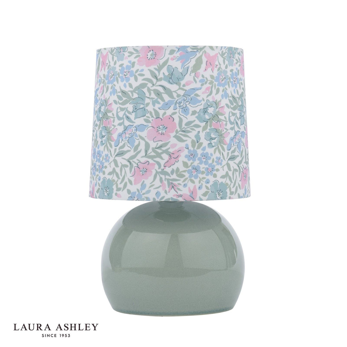 Laura Ashley Sherston Table Lamp Blue Ceramic With Shade