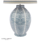 Laura Ashley Stannard Table Lamp Blue Ceramic and Polished Chrome With Shade