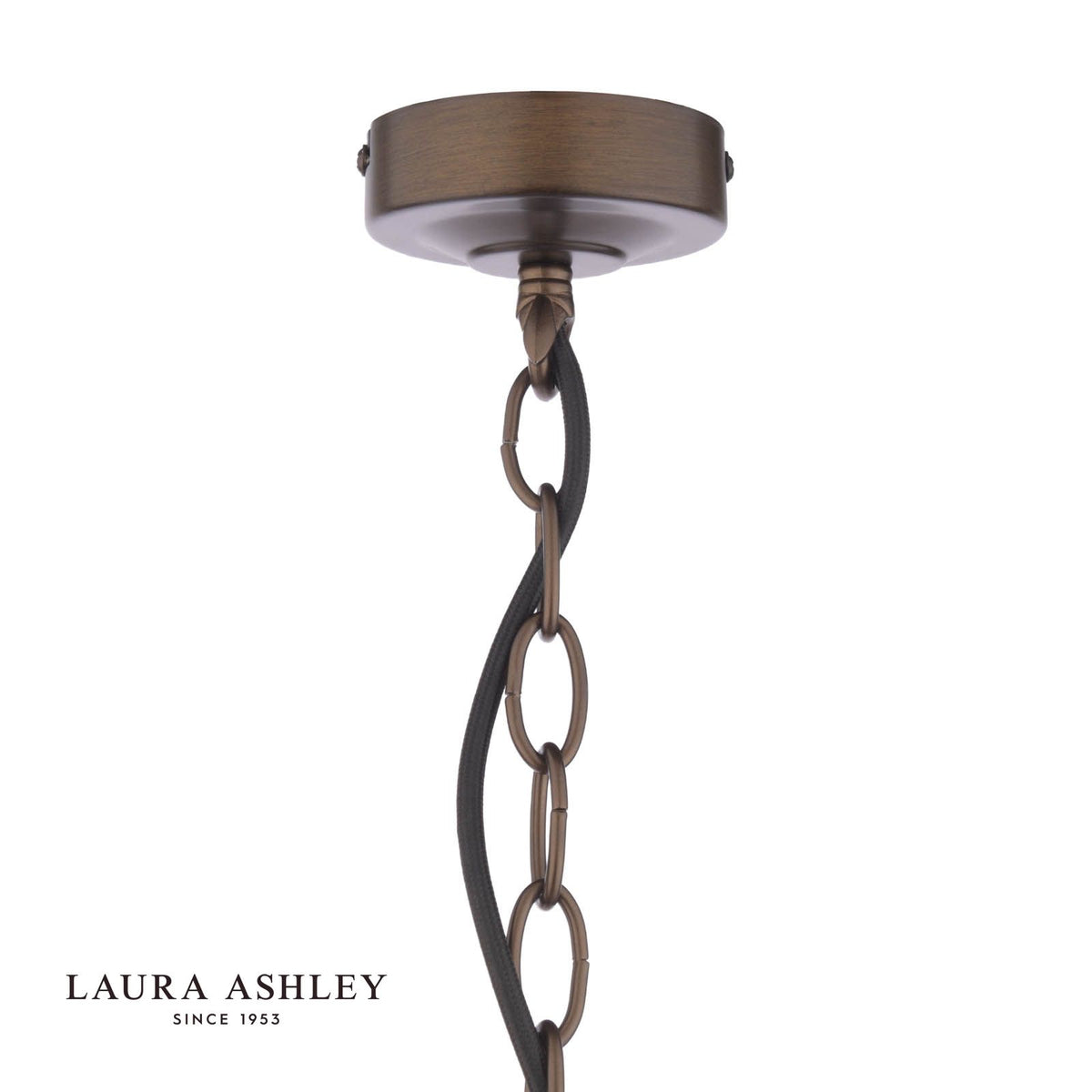 Laura Ashley Holwell 2 Light Pendant Antique Bronze With Shade