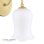 Laura Ashley Lidsell Wall Light Matt Antique Brass and Opal Glass