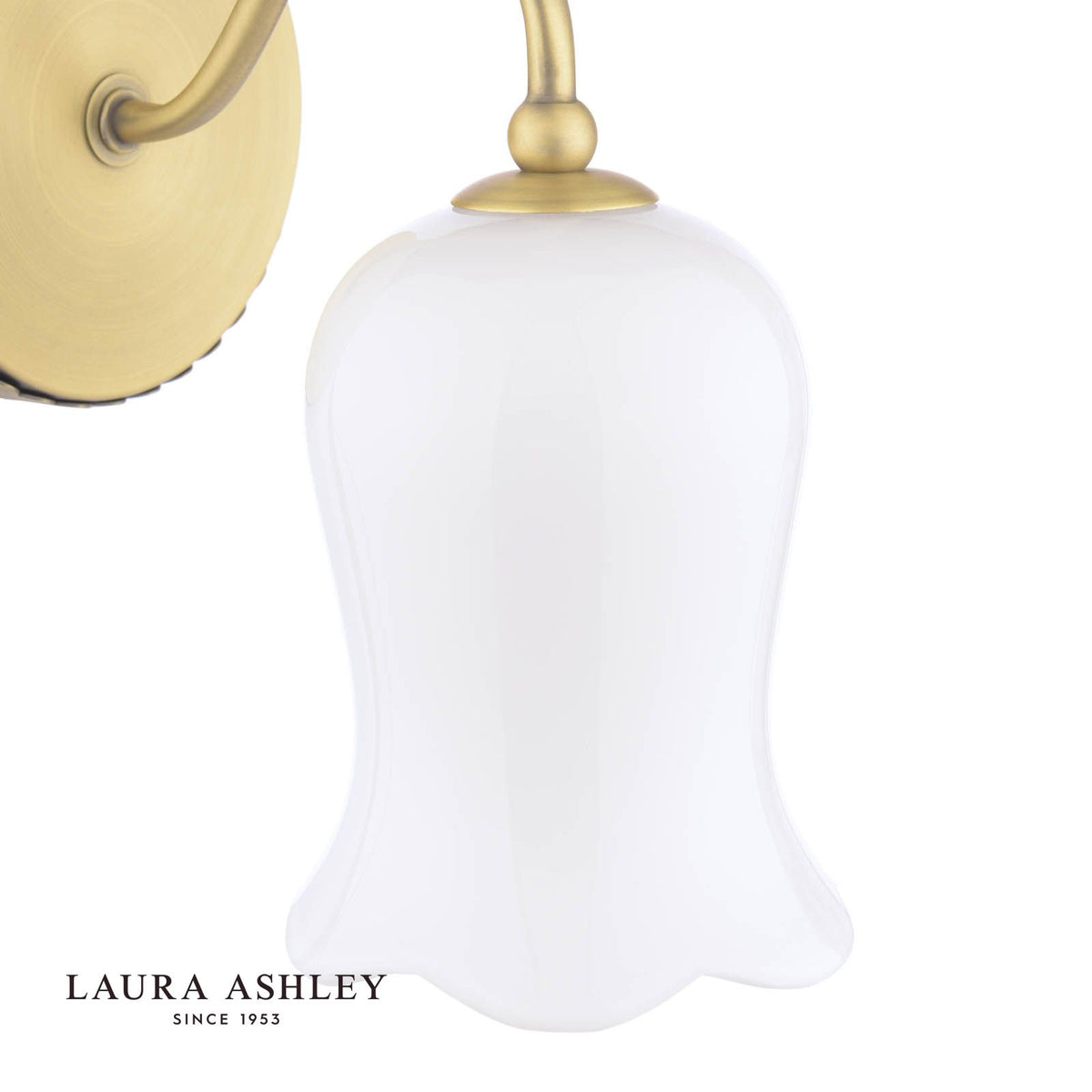 Laura Ashley Lidsell Wall Light Matt Antique Brass and Opal Glass