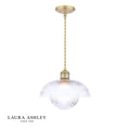 Laura Ashley Billham Pendant Matt Antique Brass and Ribbed Glass
