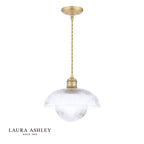 Laura Ashley Billham Pendant Matt Antique Brass and Ribbed Glass