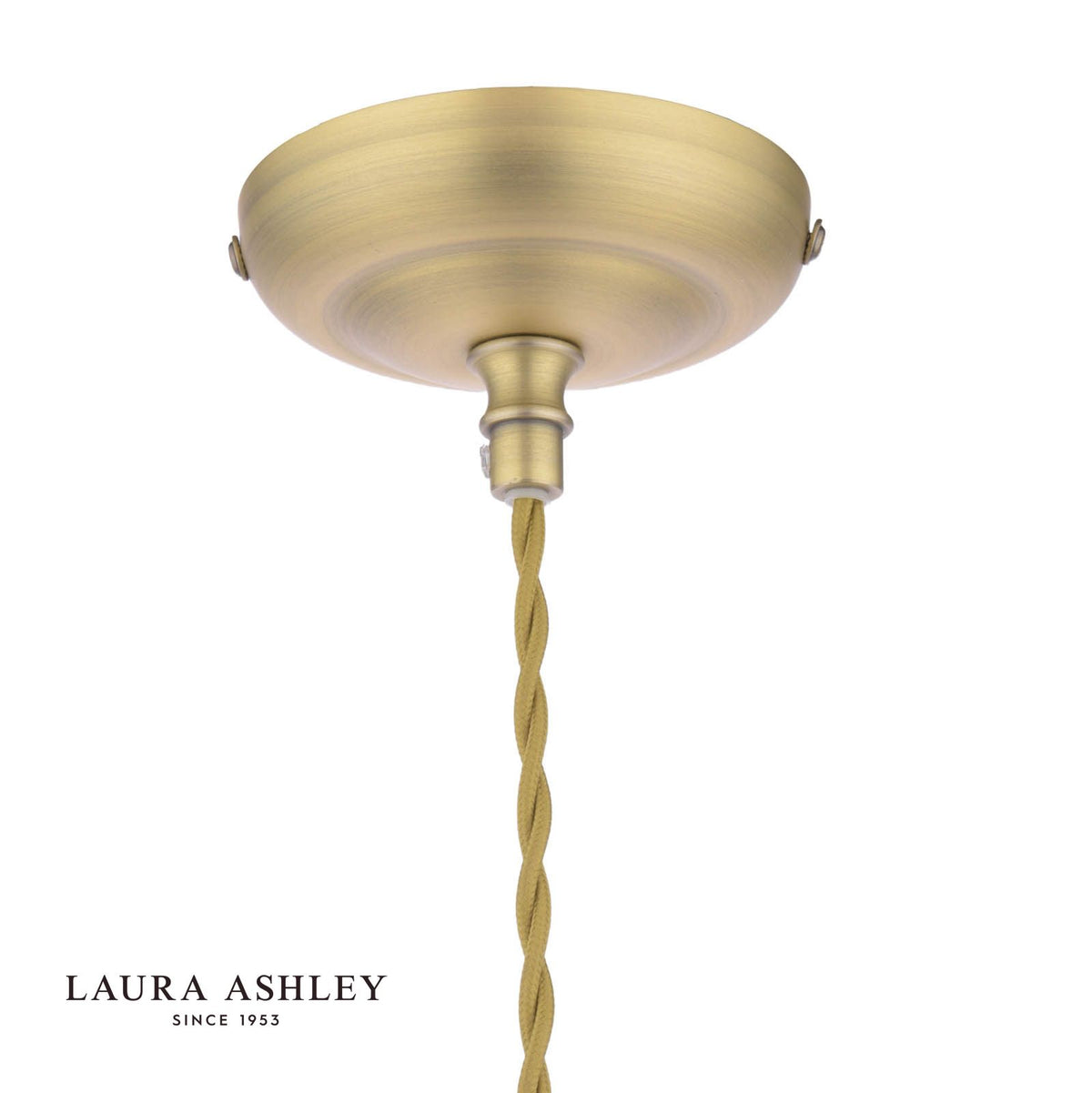 Laura Ashley Billham Pendant Matt Antique Brass and Ribbed Glass