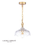 Laura Ashley Eversden Pendant Antique Brass and Crystal