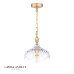 Laura Ashley Eversden Pendant Antique Brass and Crystal