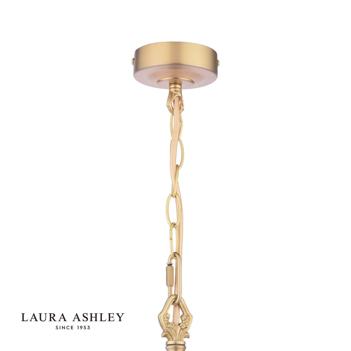 Laura Ashley Eversden Pendant Antique Brass and Crystal