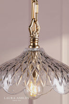 Laura Ashley Eversden Pendant Antique Brass and Crystal