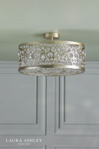 Laura Ashley Tilbrook 4 Light Flush Matt Champagne and Crystal