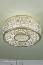 Laura Ashley Tilbrook 4 Light Flush Matt Champagne and Crystal
