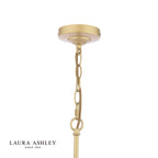 Laura Ashley Alexa 5 Light Pendant Glass and Matt Antique Brass