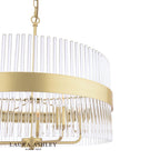 Laura Ashley Alexa 5 Light Pendant Glass and Matt Antique Brass