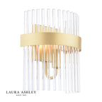 Laura Ashley Alexa Wall Light Glass and Matt Antique Brass