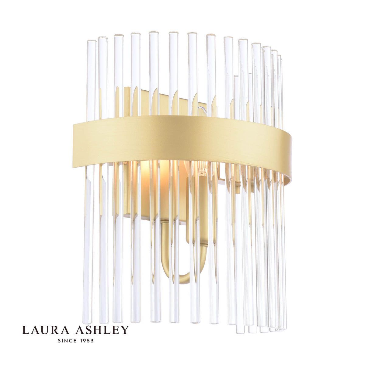 Laura Ashley Alexa Wall Light Glass and Matt Antique Brass