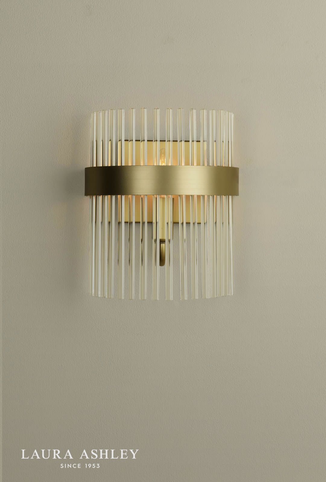 Laura Ashley Alexa Wall Light Glass and Matt Antique Brass