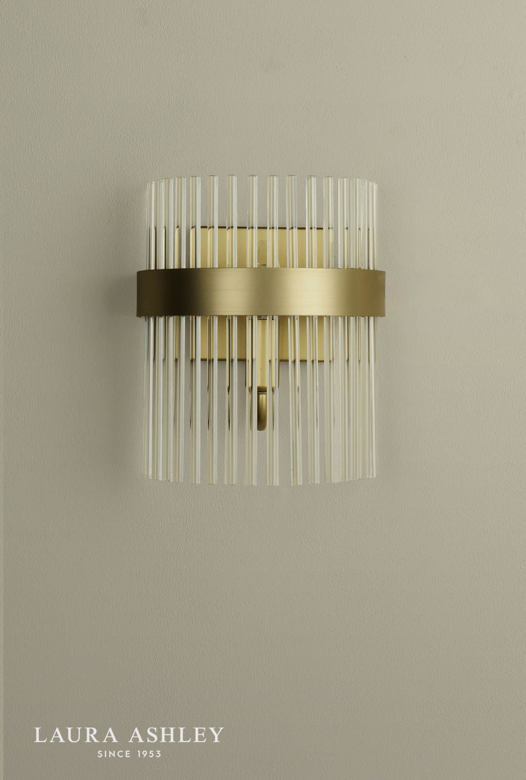Laura Ashley Alexa Wall Light Glass and Matt Antique Brass