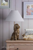 Laura Ashley Cocker Spaniel Table Lamp Antique Gold With Shade
