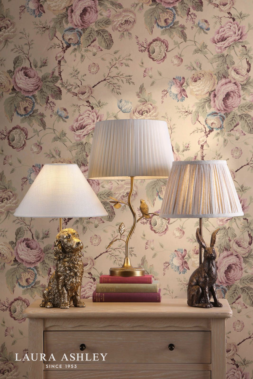 Laura Ashley Cocker Spaniel Table Lamp Antique Gold With Shade