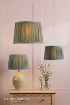 Laura Ashley Hemsley Green 100% Silk Tapered Drum Shade 30cm/12 inch
