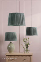 Laura Ashley Hemsley Green 100% Silk Tapered Drum Shade 40cm/16 inch