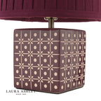 Laura Ashley Claudina Table Lamp Purple Ceramic and Antique Brass With Shade