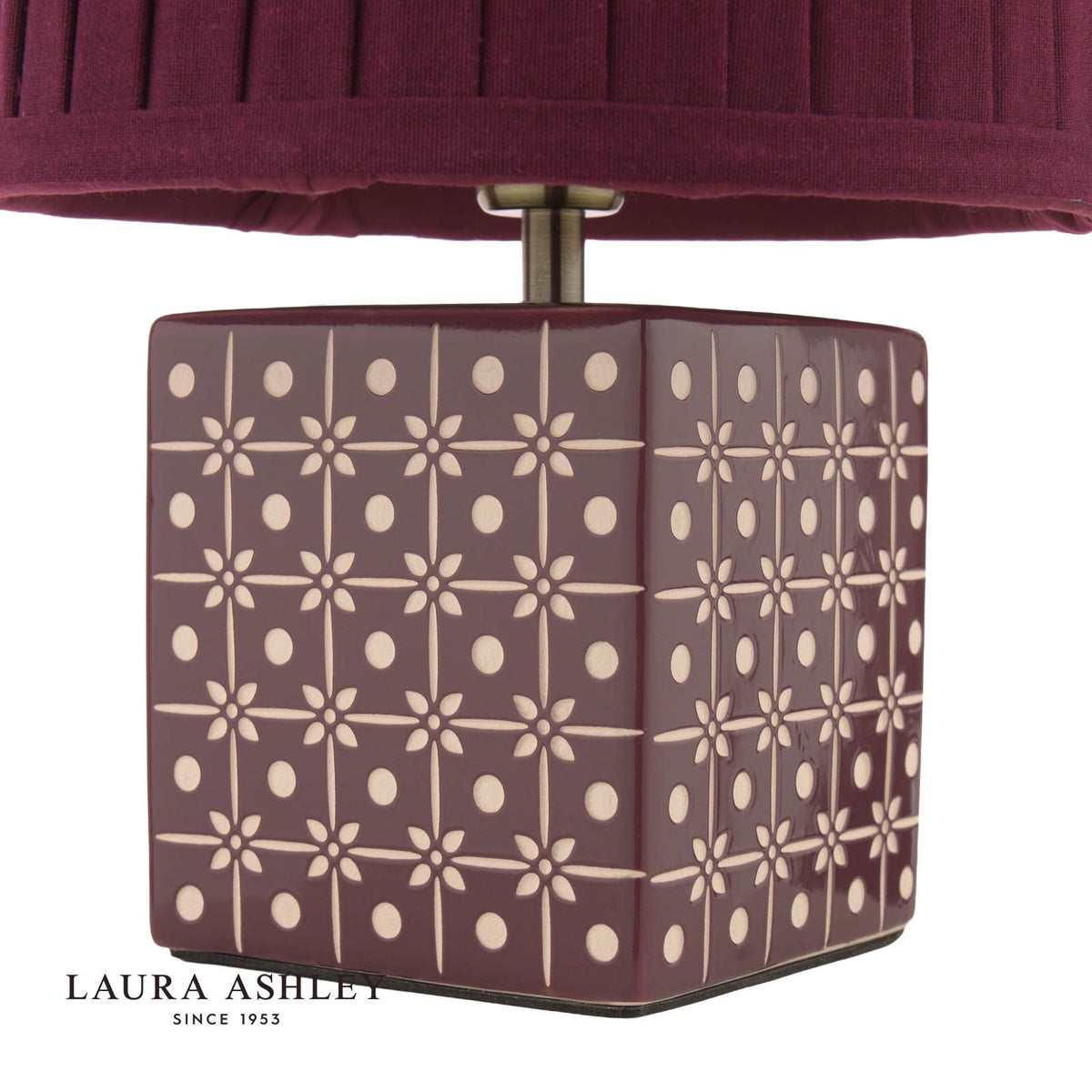 Laura Ashley Claudina Table Lamp Purple Ceramic and Antique Brass With Shade