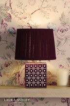 Laura Ashley Claudina Table Lamp Purple Ceramic and Antique Brass With Shade