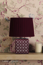 Laura Ashley Claudina Table Lamp Purple Ceramic and Antique Brass With Shade