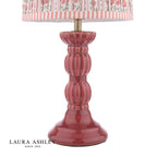 Laura Ashley Kelbrook Table Lamp Red Ceramic and Matt Antique Brass With Shade
