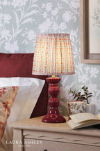 Laura Ashley Kelbrook Table Lamp Red Ceramic and Matt Antique Brass With Shade