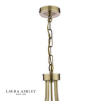 Laura Ashley Southwell 5 Light Armed Pendant Antique Brass and Opal Glass