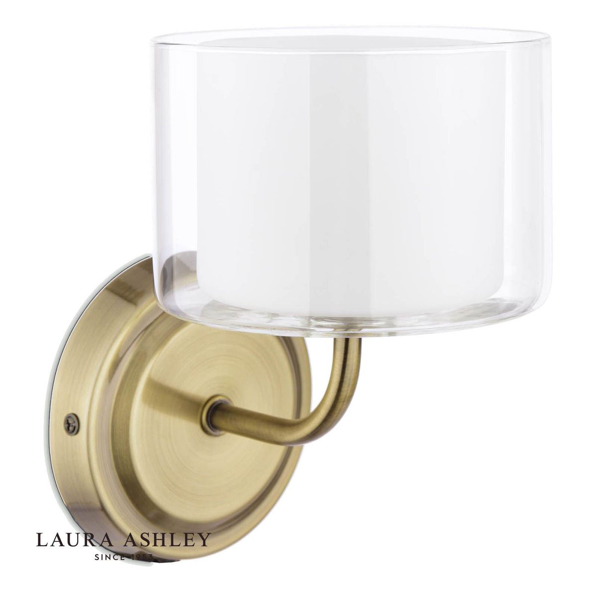 Laura Ashley Southwell Wall Light Antique Brass and Opal Glass