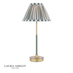 Laura Ashley Denwick Table Lamp Matt Antique Brass and Satin Green With Shade