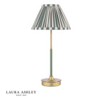 Laura Ashley Denwick Table Lamp Matt Antique Brass and Satin Green With Shade