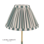 Laura Ashley Denwick Table Lamp Matt Antique Brass and Satin Green With Shade