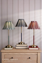 Laura Ashley Denwick Table Lamp Matt Antique Brass and Satin Green With Shade