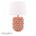 Laura Ashley Marwick Table Lamp Pink Ceramic and Brushed Silver With Shade