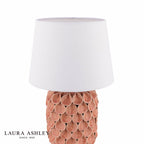 Laura Ashley Marwick Table Lamp Pink Ceramic and Brushed Silver With Shade