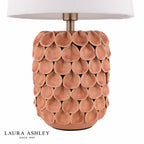 Laura Ashley Marwick Table Lamp Pink Ceramic and Brushed Silver With Shade