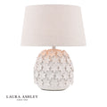 Laura Ashley Ingham Table Lamp White Ceramic and Brushed Silver With Shade