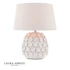 Laura Ashley Ingham Table Lamp White Ceramic and Brushed Silver With Shade