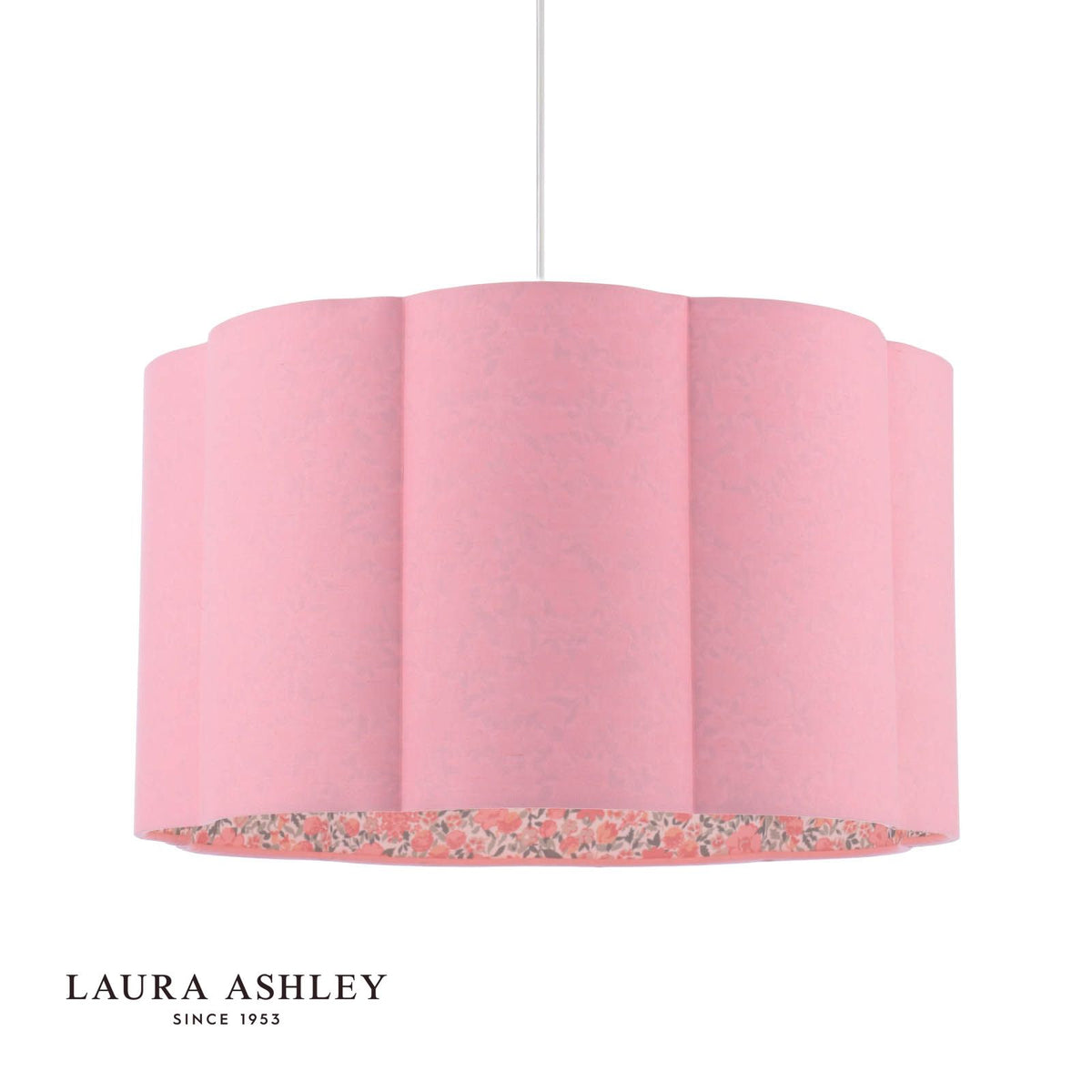 Laura Ashley Loveston Pink Cotton Scalloped Shade 38cm