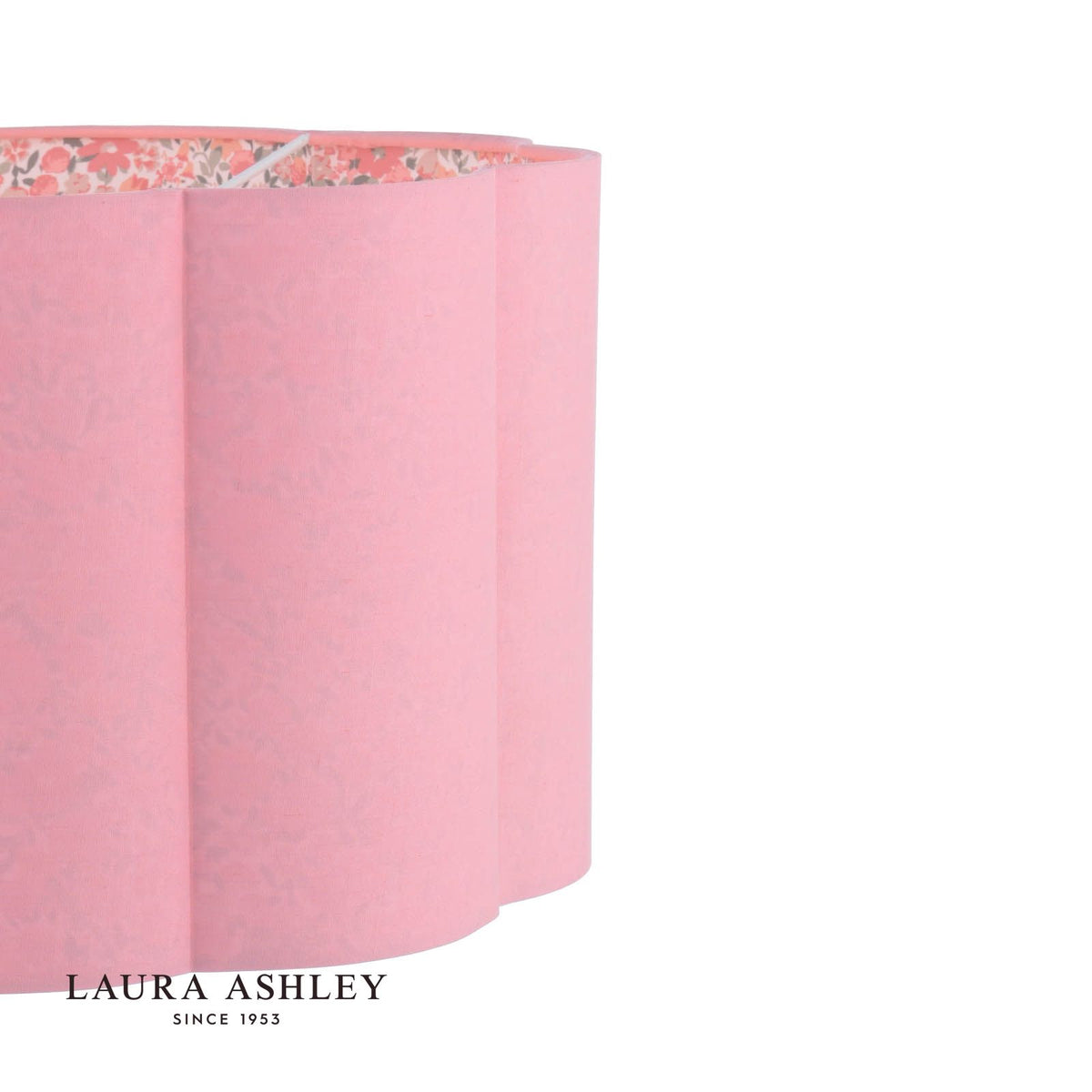 Laura Ashley Loveston Pink Cotton Scalloped Shade 38cm