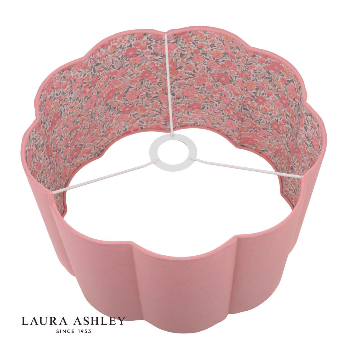 Laura Ashley Loveston Pink Cotton Scalloped Shade 38cm